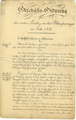 Geschäftsordnung des ersten rheinischen Provinziallandtags von 1826