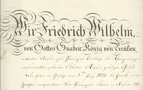 Ausschnitt aus den Propositionen Friedrich Wilhelms III. von Preußen (1826)
