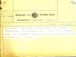 Dokument: Schluss Telegramms aus dem Jahr 1915