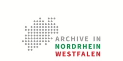 Logo: 3-teiliger Schriftzug "Archive in Nordrhein Westfalen" und Punkte