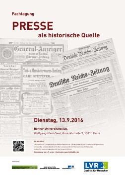 Plakat: Fachtagung 'Presse als historische Quelle'