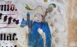 Dokument: Ausschnitt zeigt den heiligen Ludger mit seiner Kirche