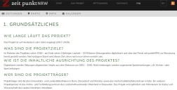Screenshot der FAQ des Portals zeitpunkt.NRW