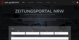 Screenshot der Startseite im Zeitungs-Webportal zeitpunkt.NRW mit Suchschlitzen