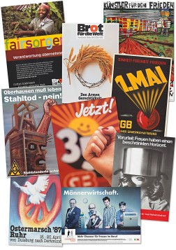 Collage aus verschiedenen historischen Plakaten