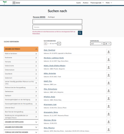 Screenshot des Themenportals Wiedergutmachung