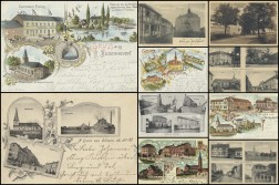 Collage mit Postkarten, woraus historische Orte in der Gemeinde Swistal zu sehen sind.